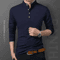 Mens Business Casual Long Sleeve Polo Shirt Breathable Summer Top 3