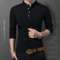 Mens Business Casual Long Sleeve Polo Shirt Breathable Summer Top 5