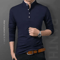 Mens Business Casual Long Sleeve Polo Shirt Breathable Summer Top 7