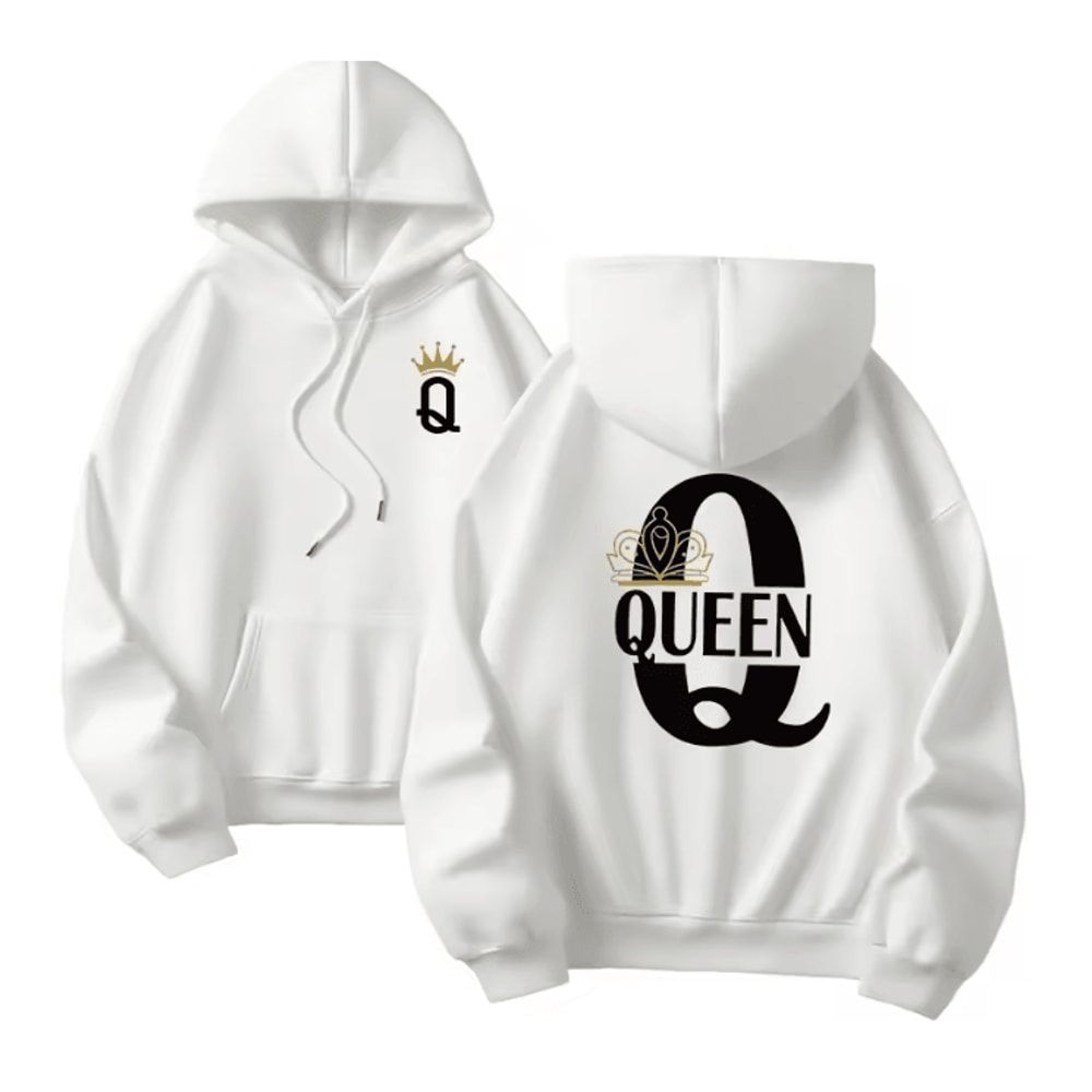 King Queen Matching Hoodies Casual Pullover Sweatshirts For Couples 9