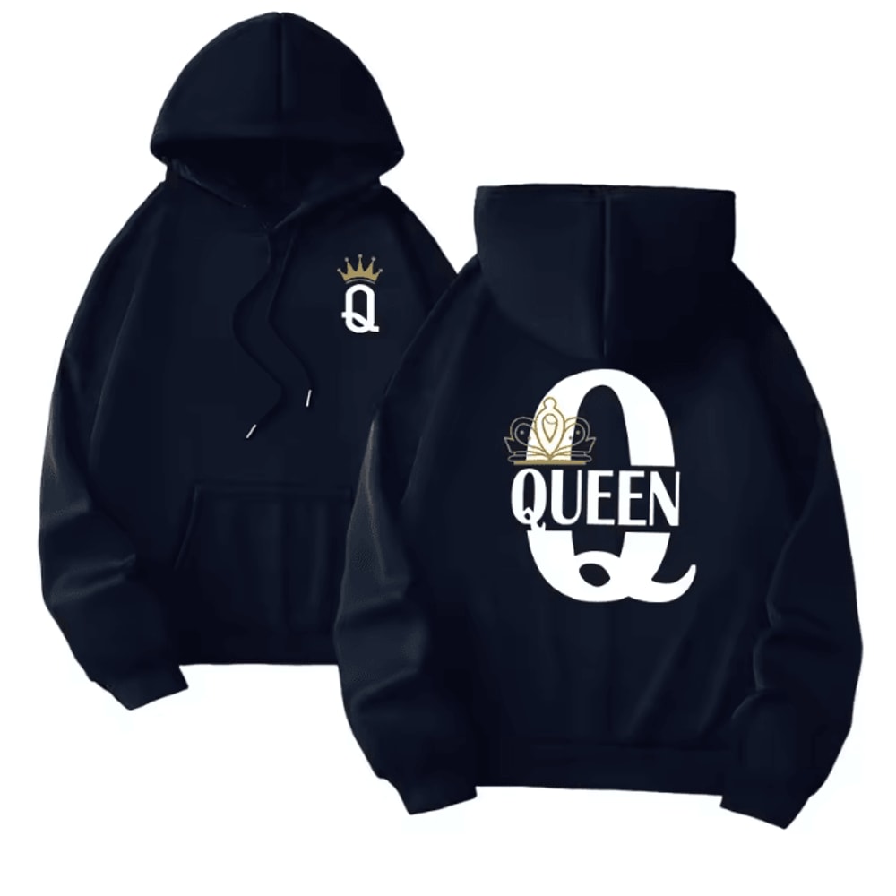 King Queen Matching Hoodies Casual Pullover Sweatshirts For Couples 13