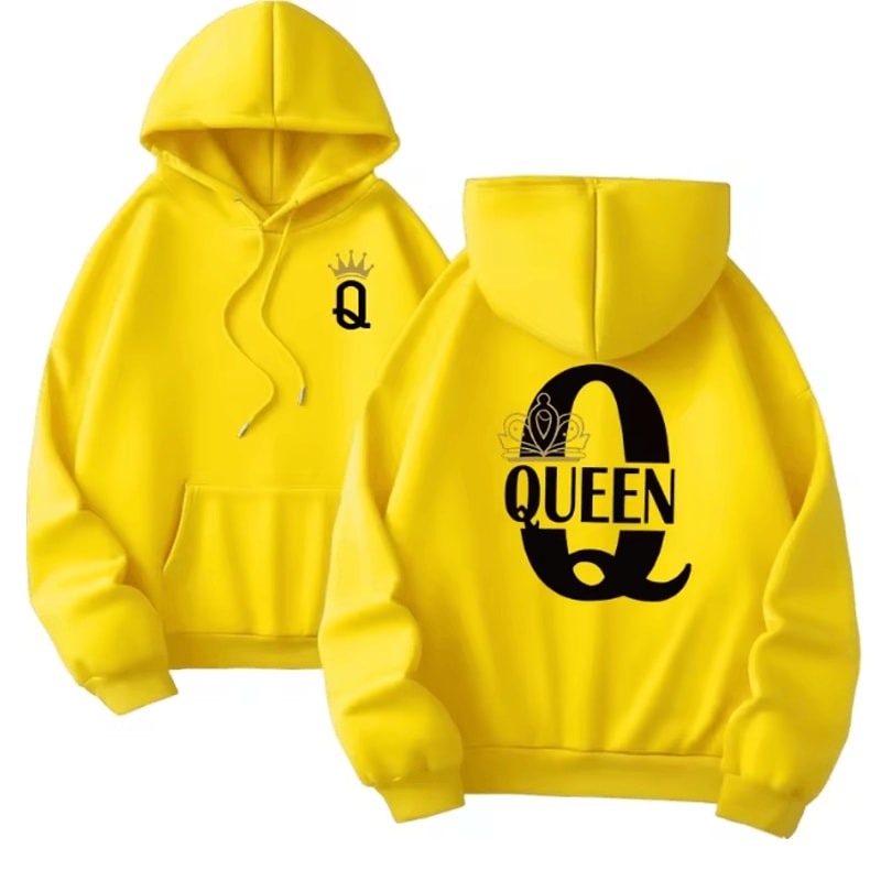 King Queen Matching Hoodies Casual Pullover Sweatshirts For Couples 14