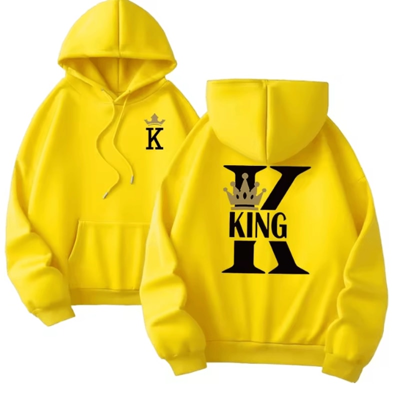 King Queen Matching Hoodies Casual Pullover Sweatshirts For Couples 1
