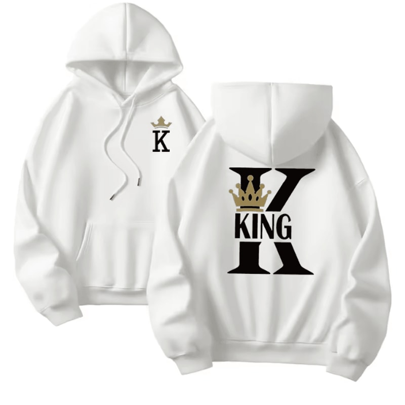 King Queen Matching Hoodies Casual Pullover Sweatshirts For Couples 3