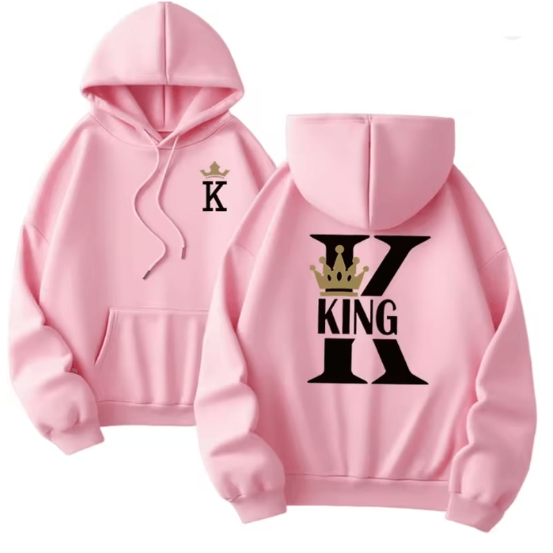 King Queen Matching Hoodies Casual Pullover Sweatshirts For Couples 4