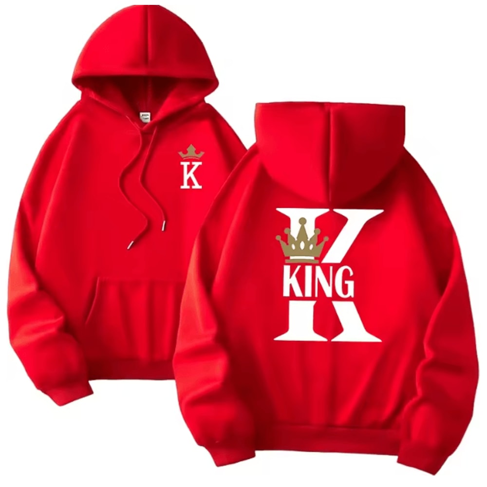 King Queen Matching Hoodies Casual Pullover Sweatshirts For Couples 6