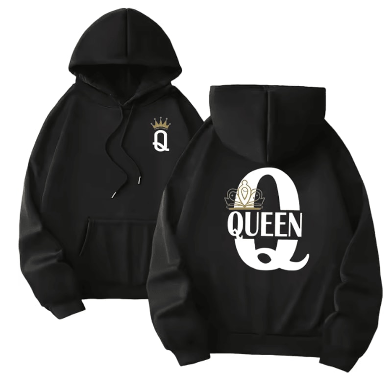 King Queen Matching Hoodies Casual Pullover Sweatshirts For Couples 8