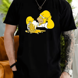mens simpsons homer beer graphic t shirt casual summer wear