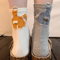 Cute Cat Print Mid Calf Socks Soft Breathable Casual Wear 0