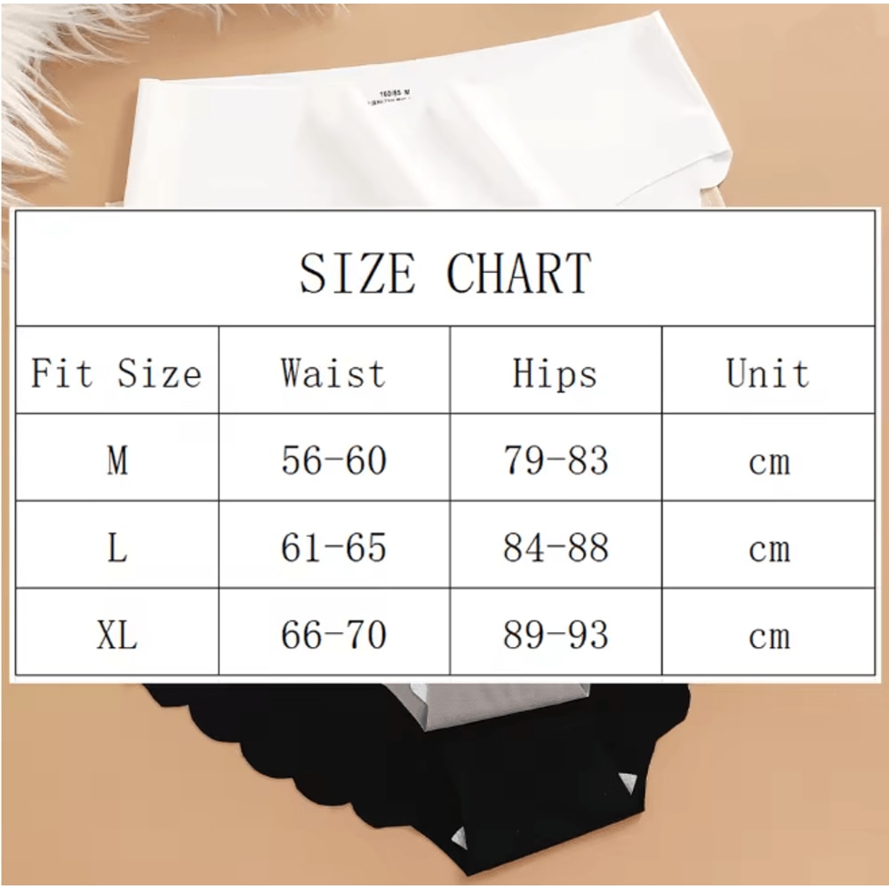 Ice Silk Seamless Womens Briefs Ultra Thin No Show Underwear Set 4