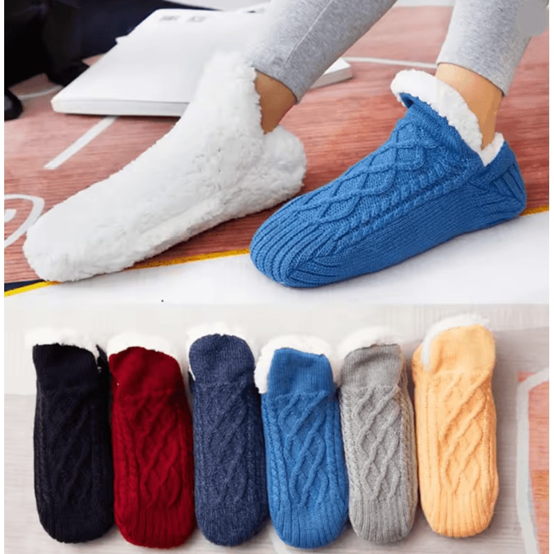 Mens Thermal Slipper Socks Warm Non Slip Fuzzy Home Wear 0