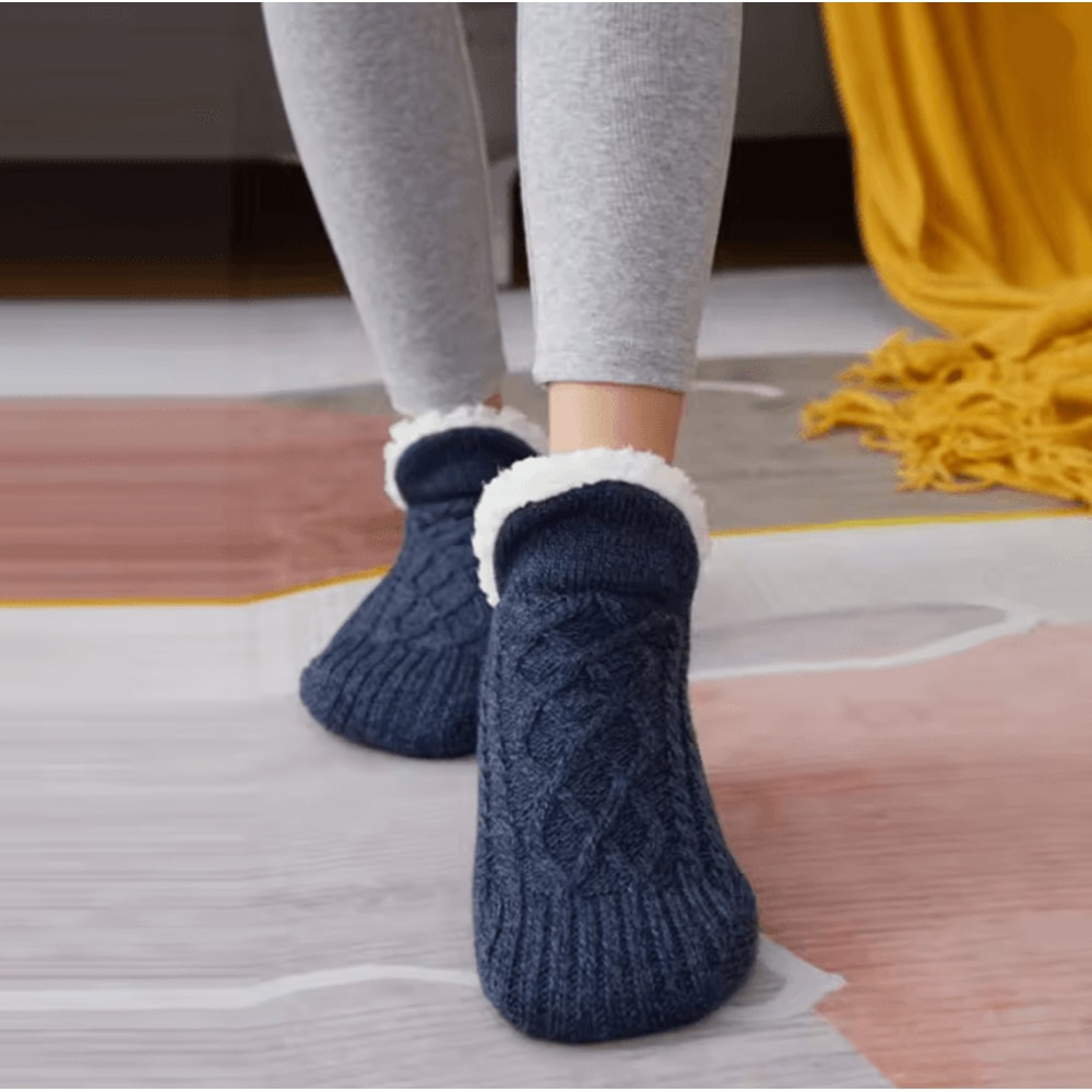 Mens Thermal Slipper Socks Warm Non Slip Fuzzy Home Wear 9