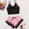 Womens Satin Pajama Set Lace Cami And Shorts Sleepwear 3
