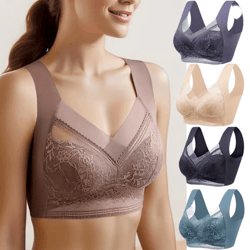 plus size ice silk seamless wireless bralette with lace support