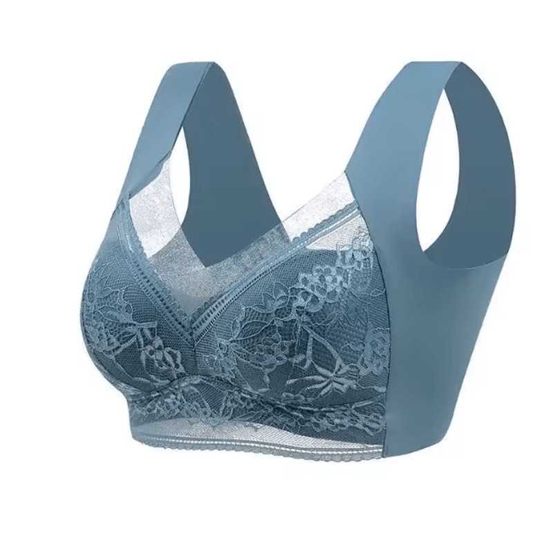 Plus Size Ice Silk Seamless Wireless Bralette With Lace Support 9