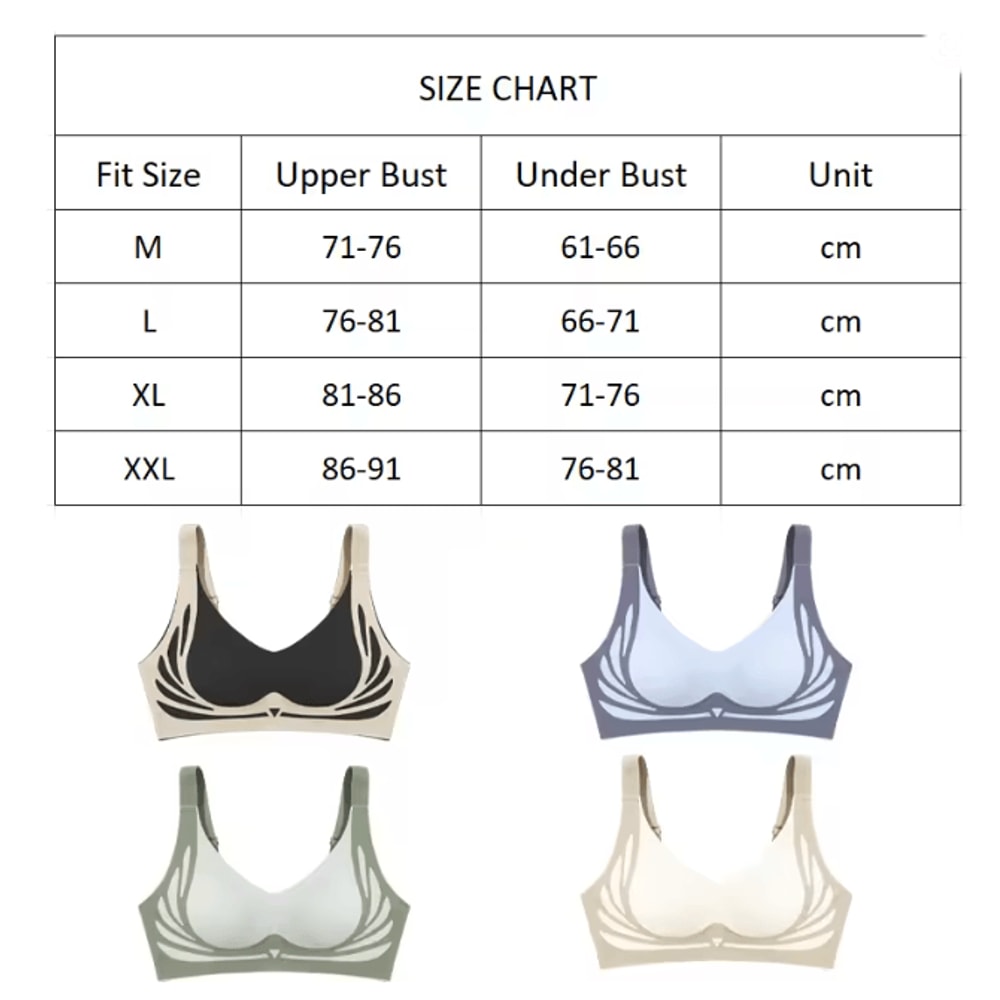 Plus Size Seamless Push Up Wireless Bra Full Cup Comfort Support 3
