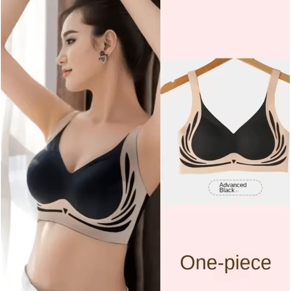 Plus Size Seamless Push Up Wireless Bra Full Cup Comfort Support 5