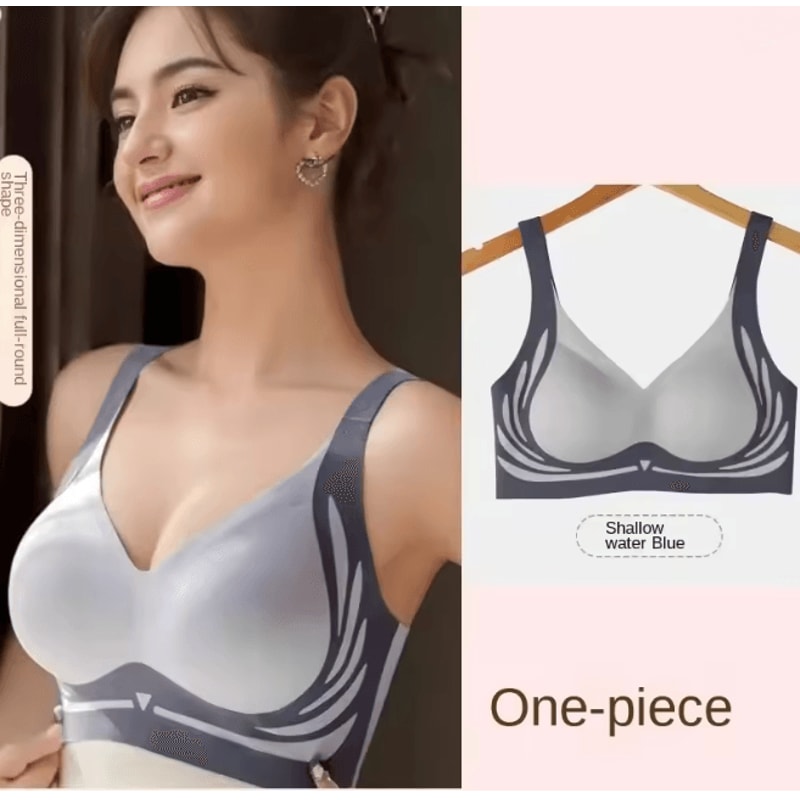 Plus Size Seamless Push Up Wireless Bra Full Cup Comfort Support 6