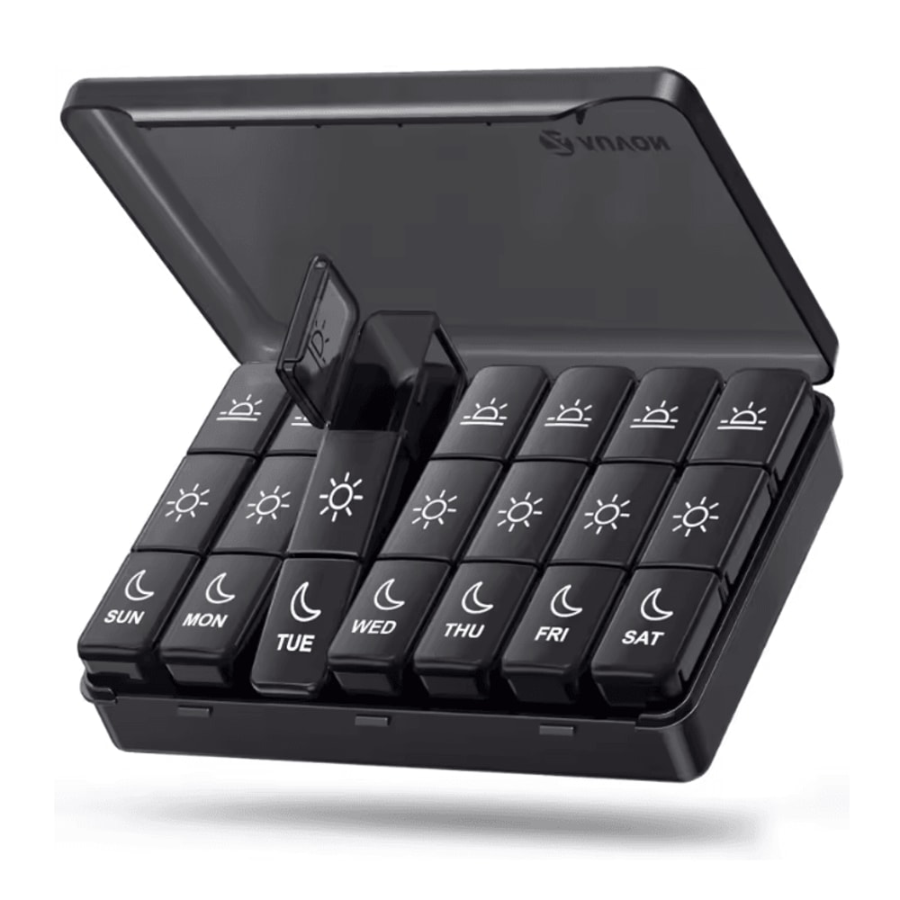 Weekly Pill Organizer 21 Compartment Portable Medicine Box 0