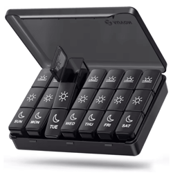 weekly pill organizer 21 compartment portable medicine box