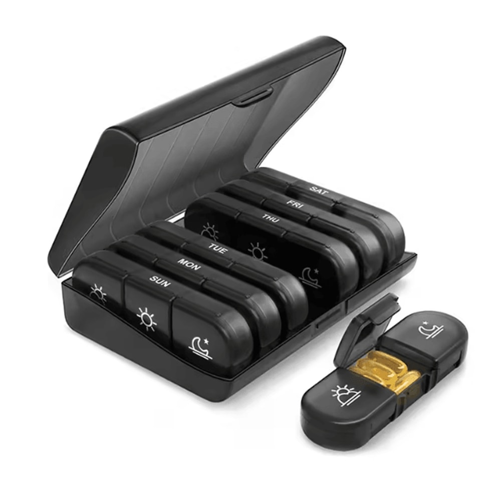 Weekly Pill Organizer 21 Compartment Portable Medicine Box 1