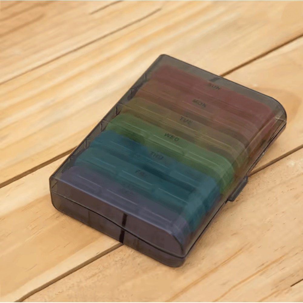 Weekly Pill Organizer 21 Compartment Portable Medicine Box 5