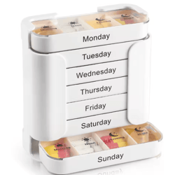 7 day weekly pill organizer 28 compartment portable medicine box