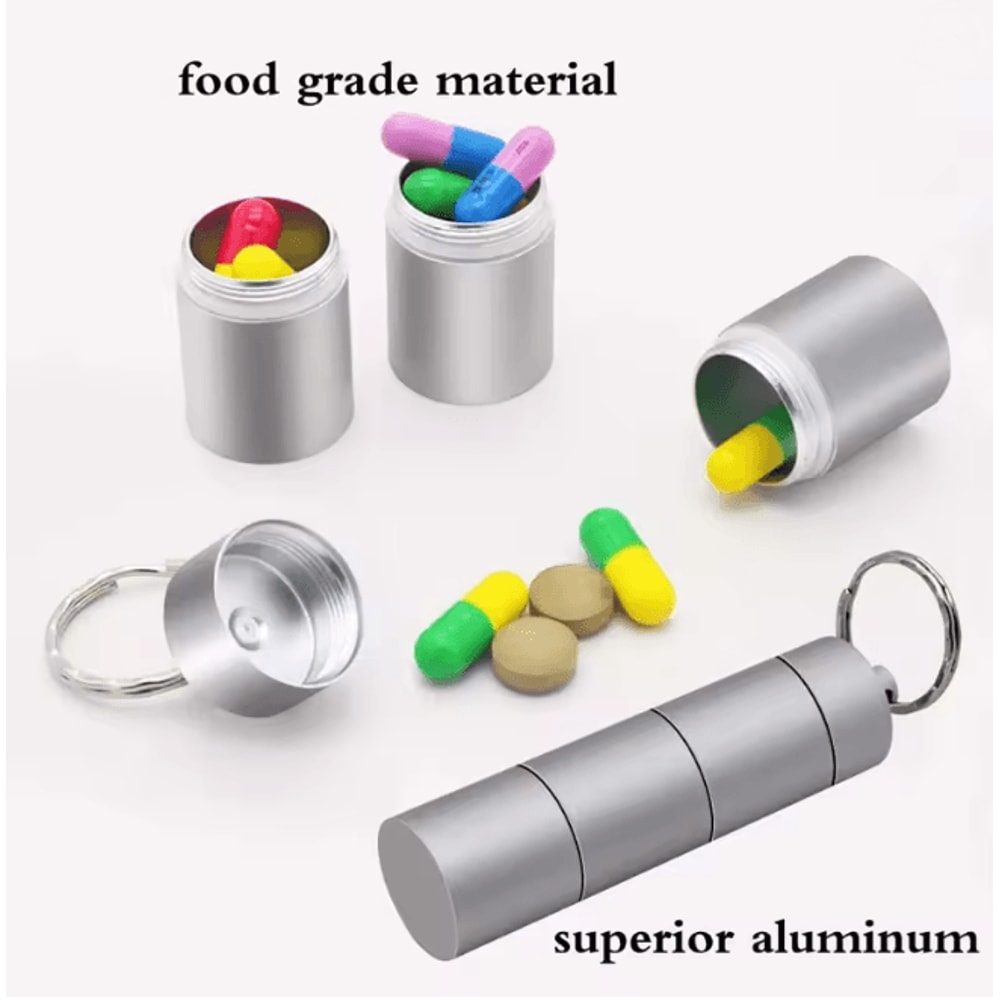 Mini Waterproof Aluminum Pill Organizer Portable Travel Case 1