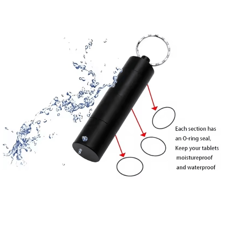 Mini Waterproof Aluminum Pill Organizer Portable Travel Case 2