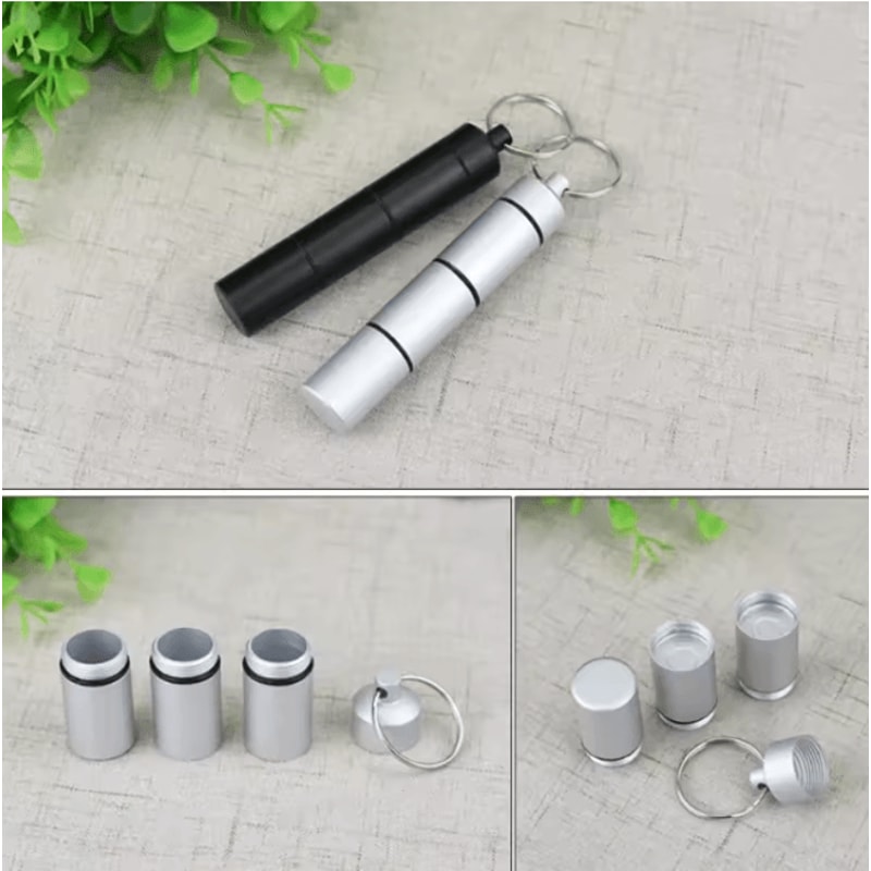 Mini Waterproof Aluminum Pill Organizer Portable Travel Case 3