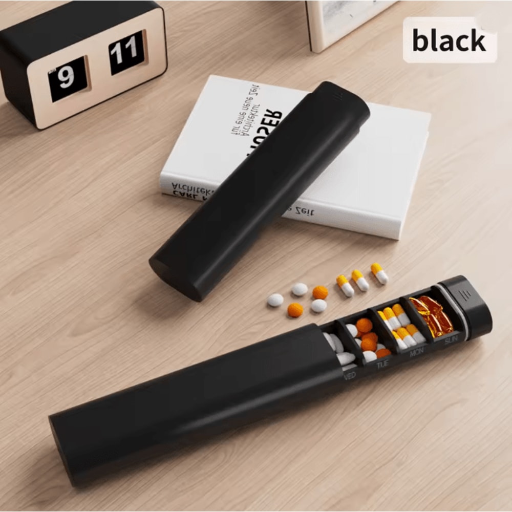 Premium 7 Day Pill Organizer Portable Weekly Medicine Case 5