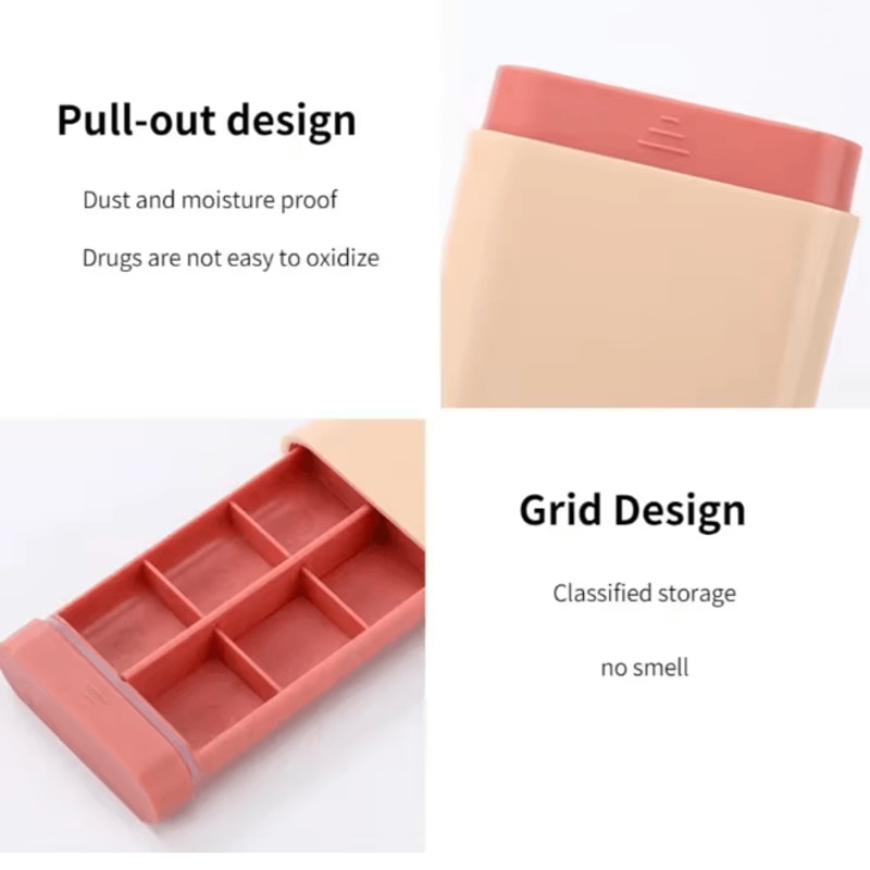 Mini Portable Travel Pill Case 7 Day Compact Medicine Organizer 2