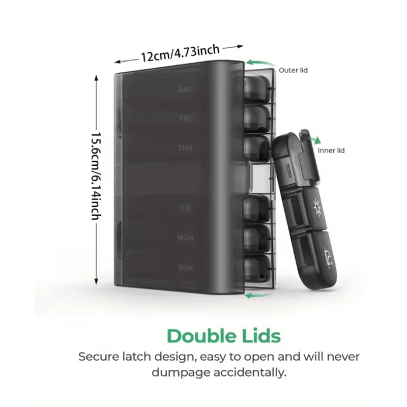 7 Day Pill Organizer Three Times Daily Anti Light Medicine Box 1