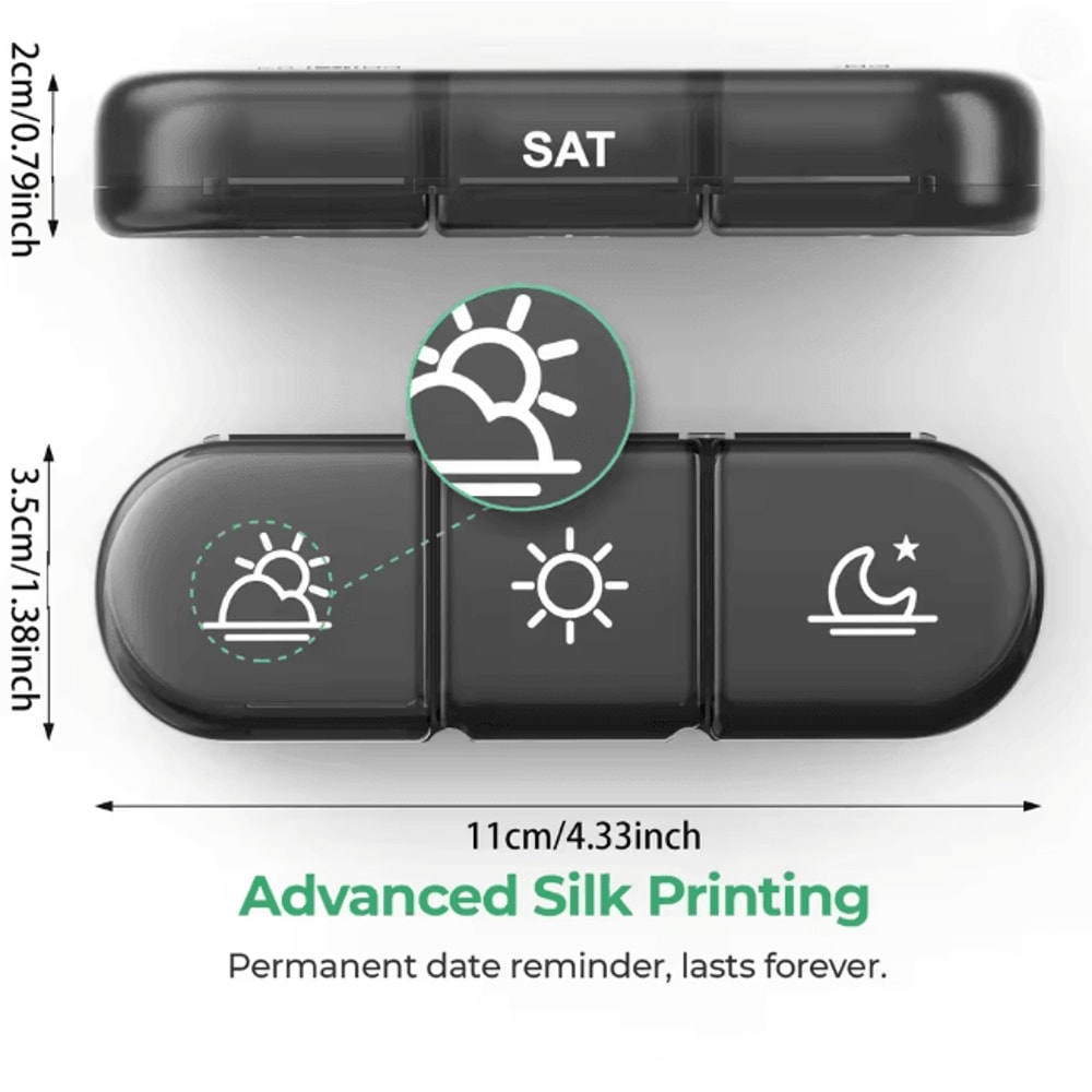 7 Day Pill Organizer Three Times Daily Anti Light Medicine Box 2