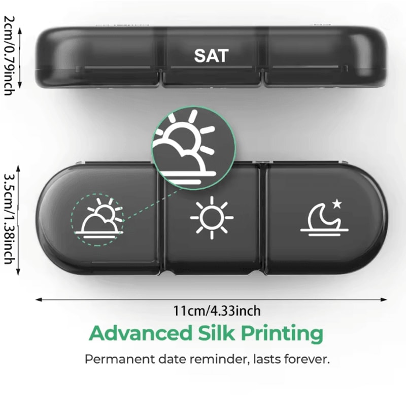 7 Day Pill Organizer Three Times Daily Anti Light Medicine Box 2