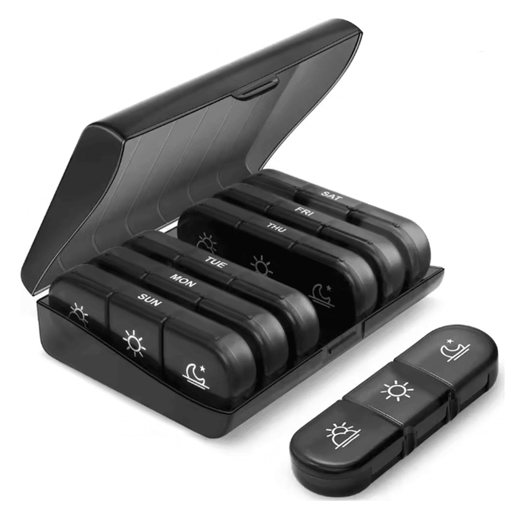 7 Day Pill Organizer Three Times Daily Anti Light Medicine Box 3