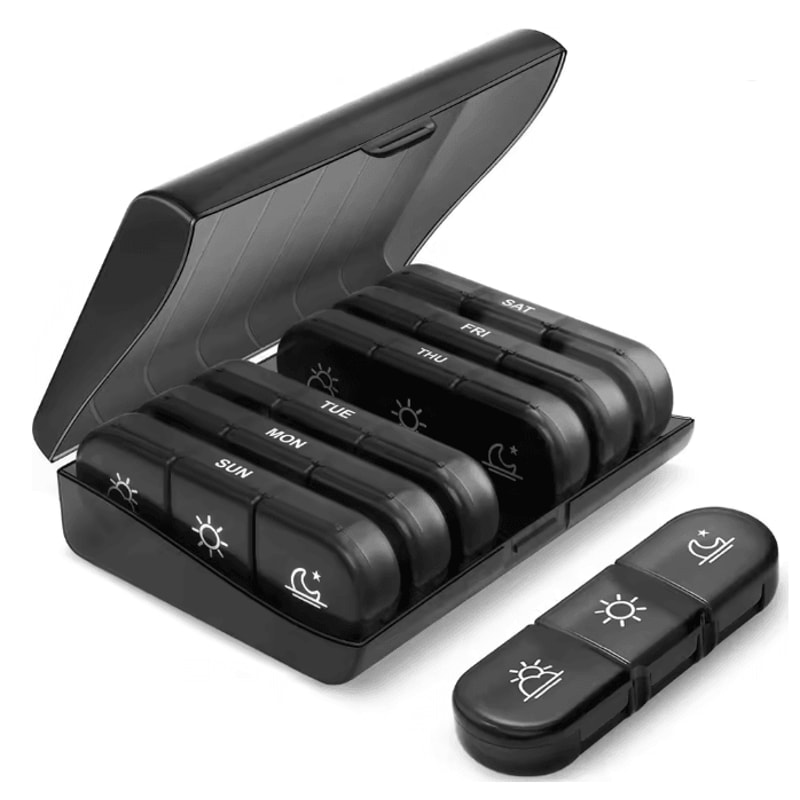 7 Day Pill Organizer Three Times Daily Anti Light Medicine Box 3