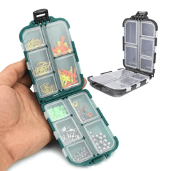 double sided fishing tackle box 10 grid storage organizer