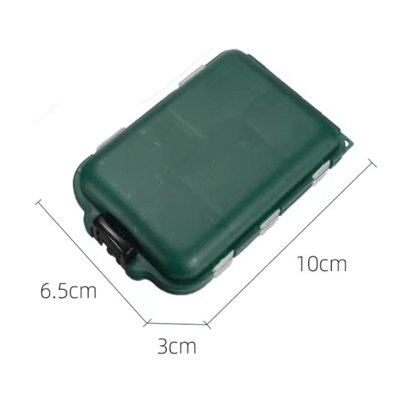 Double Sided Fishing Tackle Box 10 Grid Storage Organizer 3
