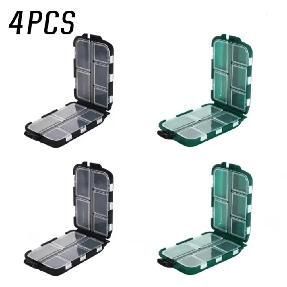 Double Sided Fishing Tackle Box 10 Grid Storage Organizer 8