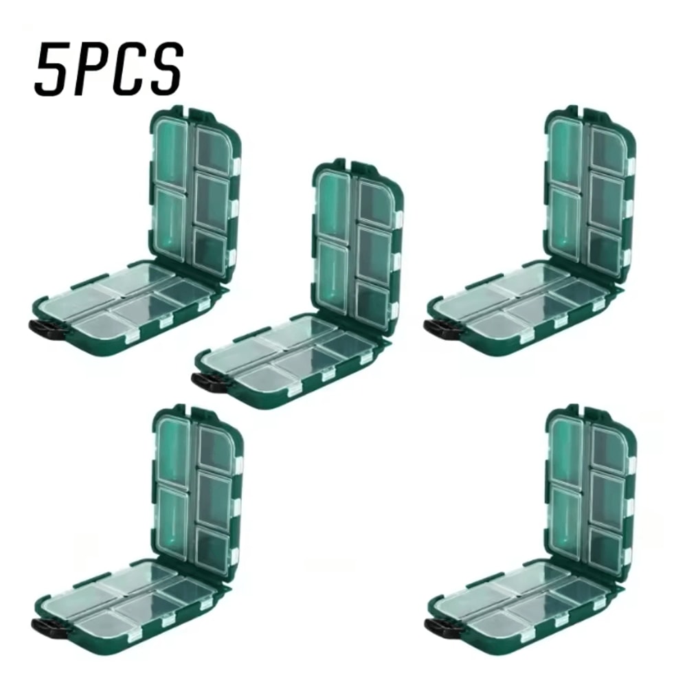 Double Sided Fishing Tackle Box 10 Grid Storage Organizer 9