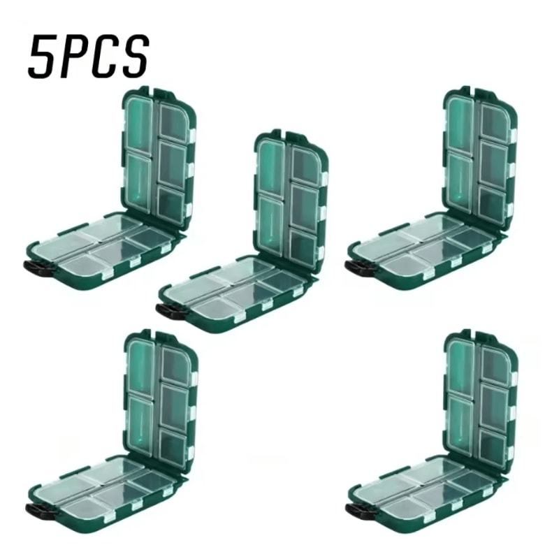 Double Sided Fishing Tackle Box 10 Grid Storage Organizer 9