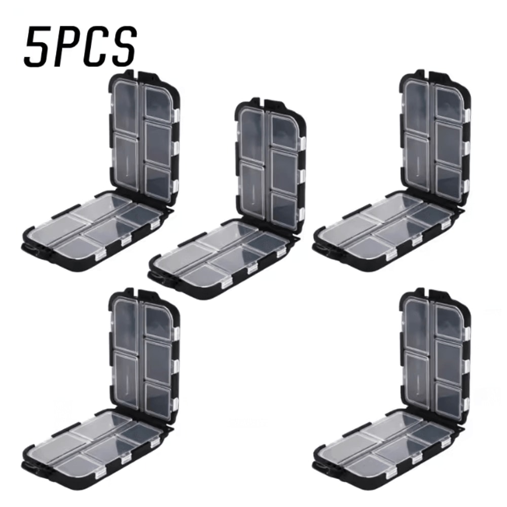 Double Sided Fishing Tackle Box 10 Grid Storage Organizer 10