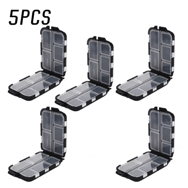 Double Sided Fishing Tackle Box 10 Grid Storage Organizer 10