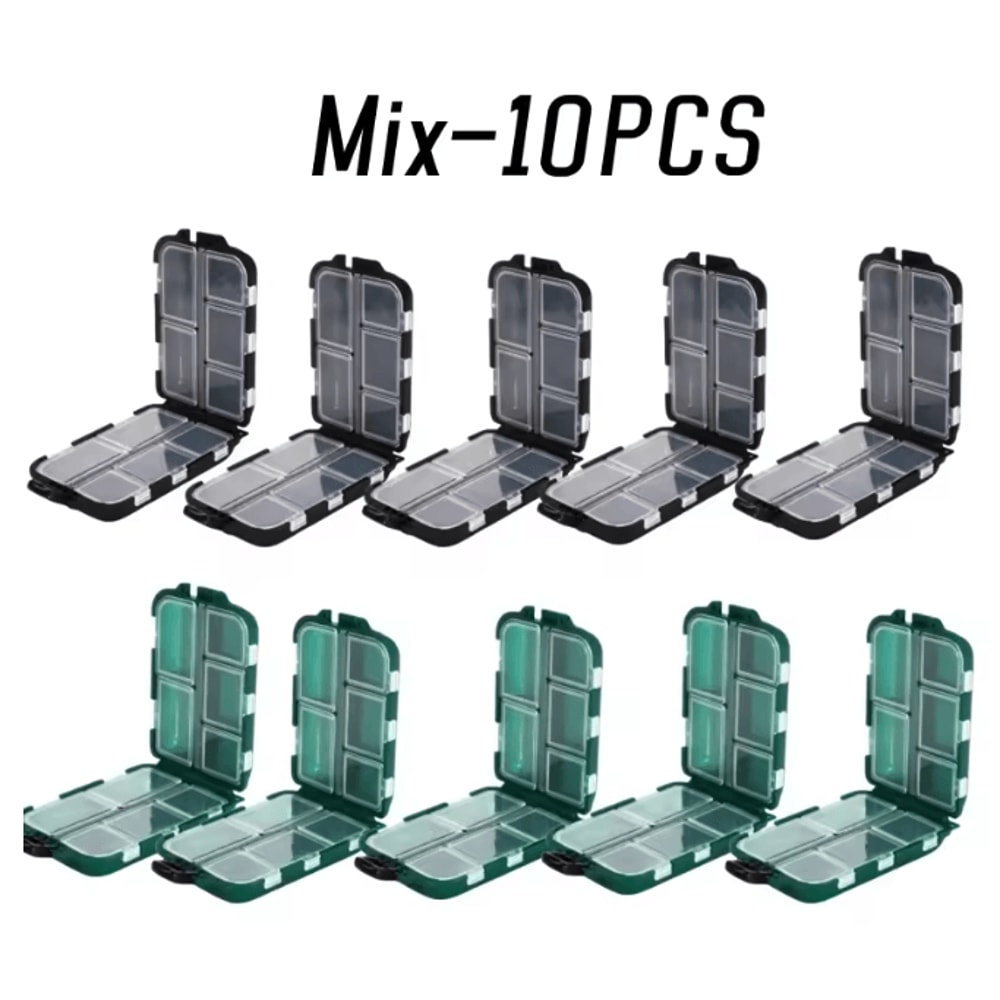 Double Sided Fishing Tackle Box 10 Grid Storage Organizer 13