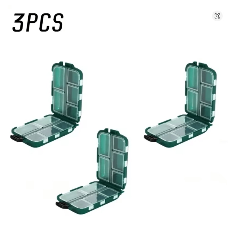 Double Sided Fishing Tackle Box 10 Grid Storage Organizer 6