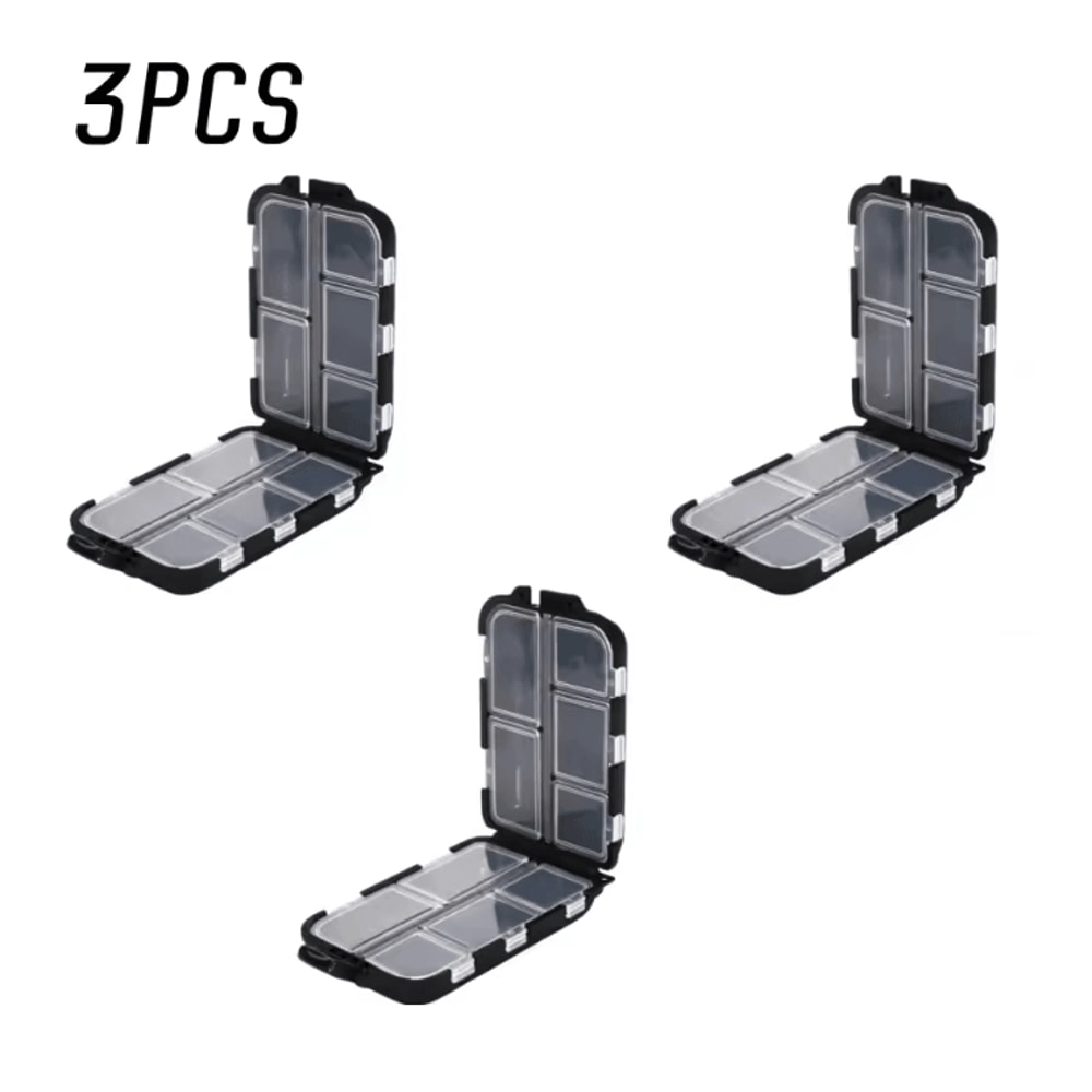 Double Sided Fishing Tackle Box 10 Grid Storage Organizer 7