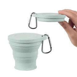 portable silicone folding cup with hanging hole for travel and outdoors
