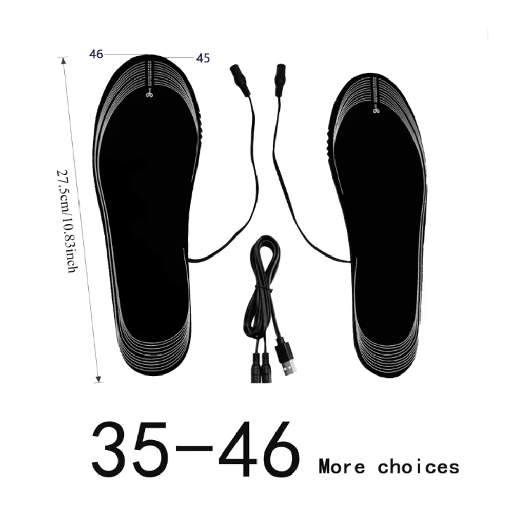 USB Heated Insoles Electric Foot Warmers For Winter Comfort 3