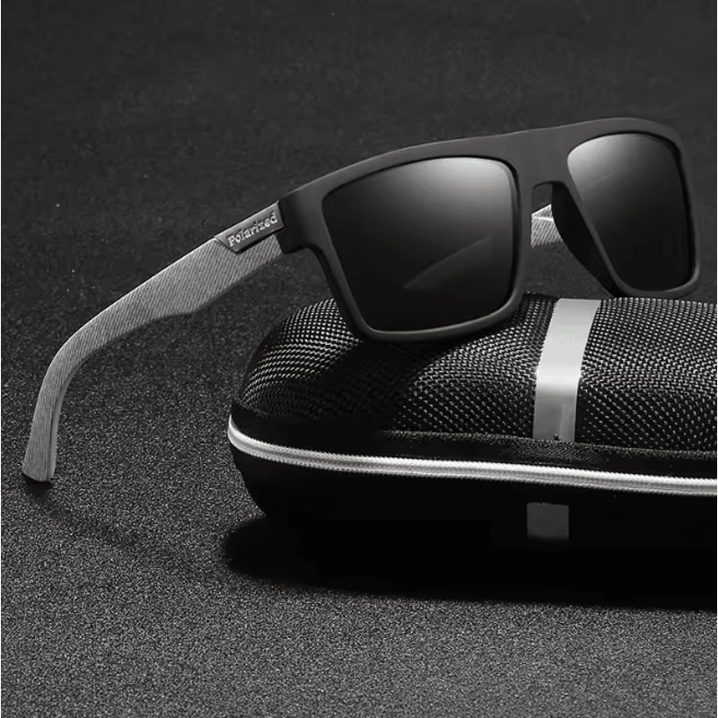 Mens Polarized Square Sunglasses Vintage Driving Style 0